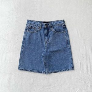 RSQ Tilly’s Baggy Medium Blue High Rise Skate Jort Denim Jean Shorts, Boys’ 10